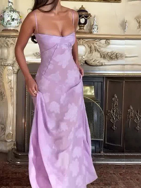 Purple Lace A Line Long Prom Dress Partty Evening Dress SH1563