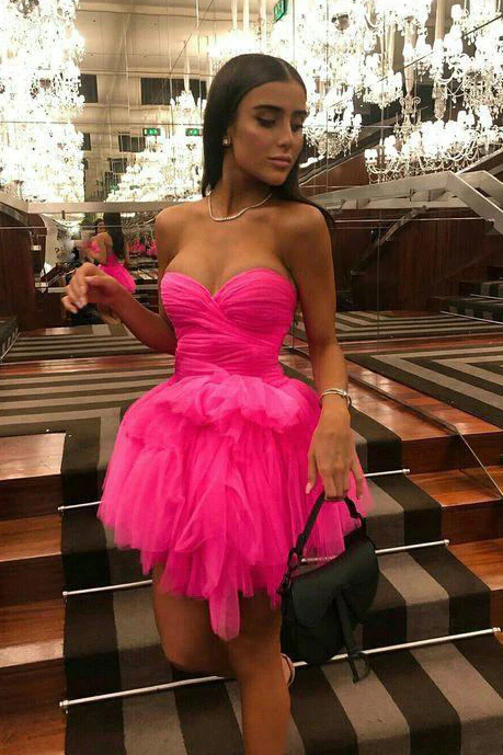 Sweetheart Tulle Homecoming Dress Short Graduation Dresses SH783