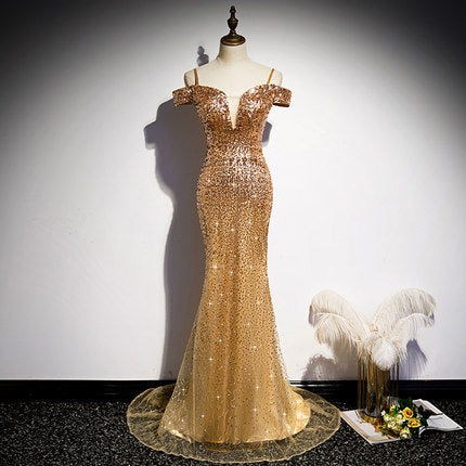 Mermaid Sequin Long Prom Dresses SH161