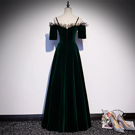 A line Dark Green Prom Dresses SH154
