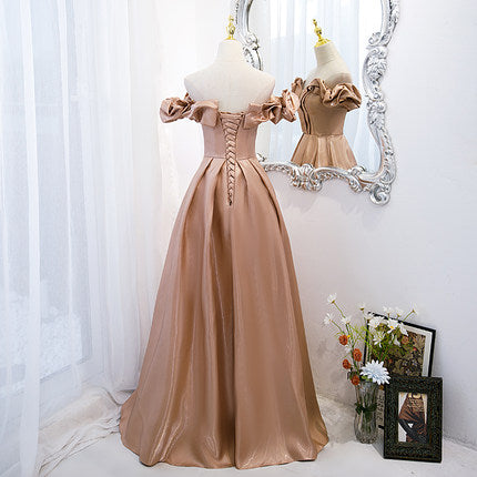 A line Off The Shoulder Long Prom Dresses SH175